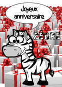Zèbre drôle pour un anniversaire amusant
